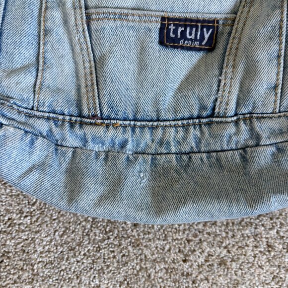 Vintage jean denim purse bag light 90s distressed cross body - Picture 5 of 9